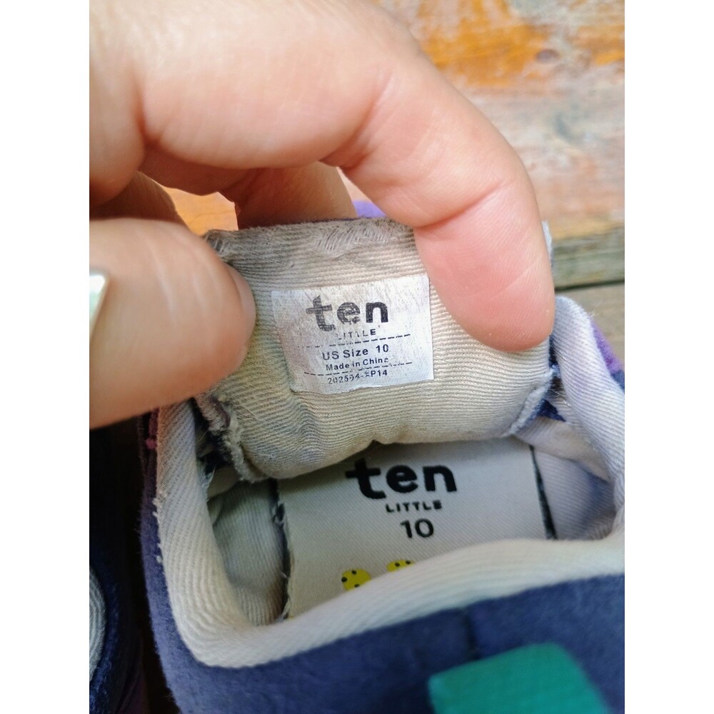 Ten Little Purple Suede Retro Sneaker Toddler Sz 10 Youth Boys Girls - Picture 6 of 6